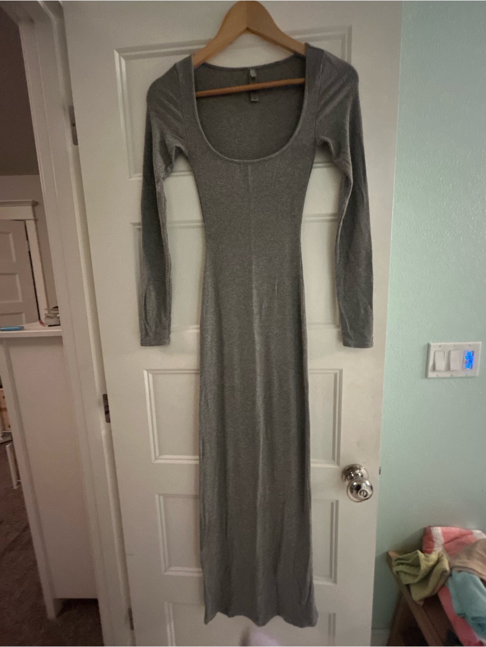 SKIMS Soft Lounge Long Sleeve Dress Heather Grey XXS
